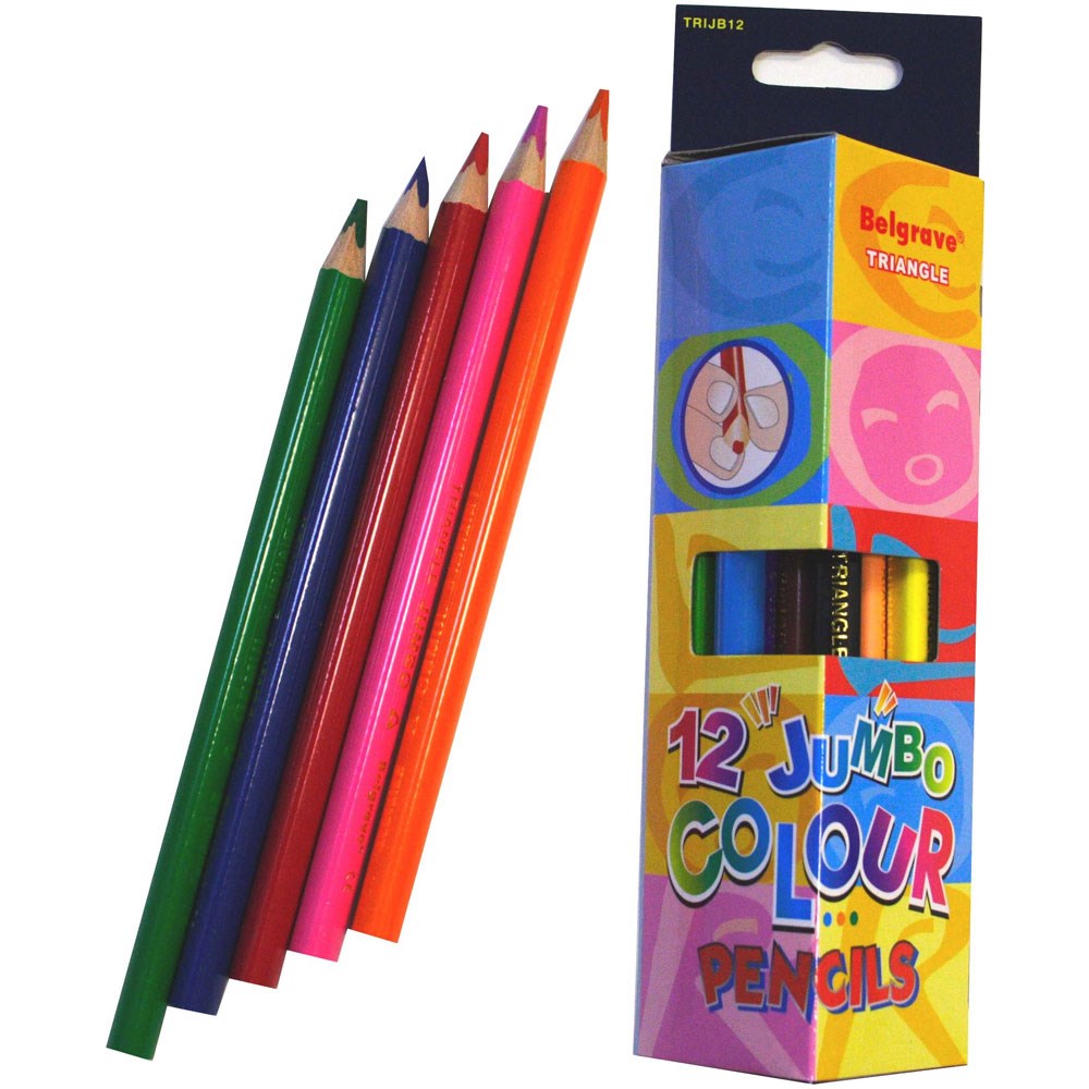 Jumbo Triangular Colour Pencils Pk12 Belgrave